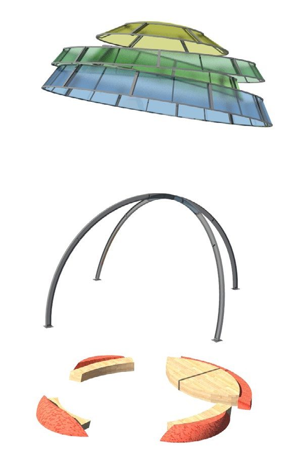 Éclaté des éléments de la sculpture