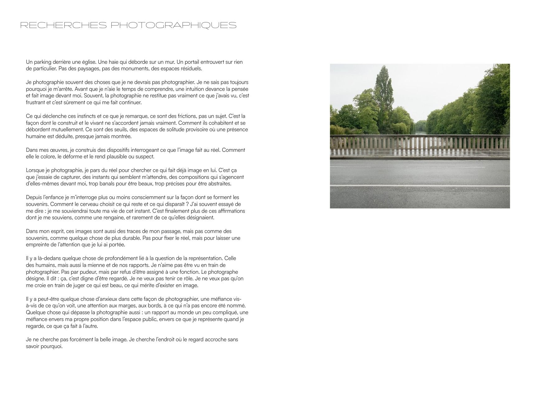 Page 4 du portfolio : Recherches photographiques